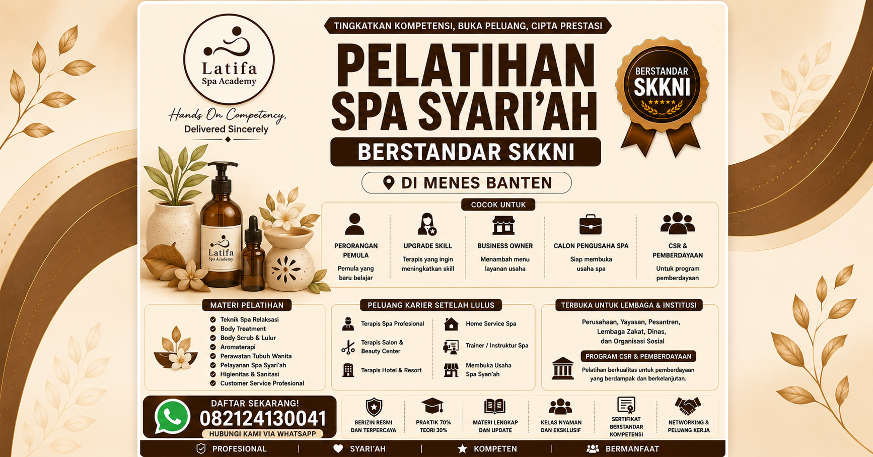 Pelatihan Spa Syari'ah Berstandar SKKNI di Menes Banten 082124130041